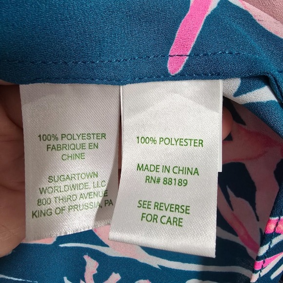 Lilly Pulitzer Charleigh Top Womens Medium Floral V-Neck Balloon Sleeve Flowy - Picture 7 of 14